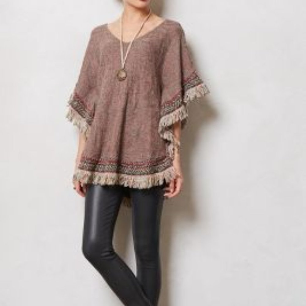 LAST CHANCE! Anthropologie Cecilia Prado Fringe Poncho Sweater